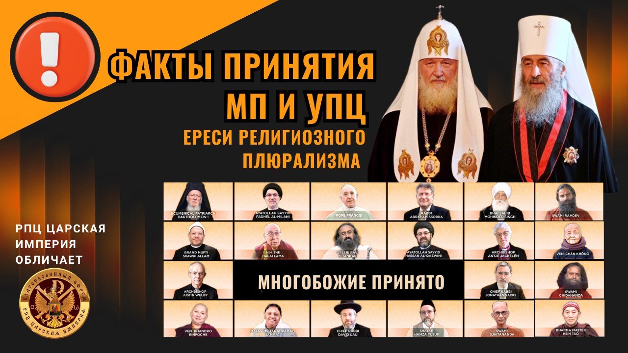 Факты принятия МП и УПЦ ереси религиозного плюрализма